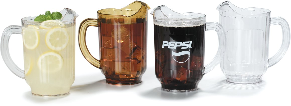 Carlisle Versapour 60 oz Clear Plastic Pitcher - Durable Amber Tall Pitcher for Restaurants, Catering & Commercial Kitchens | Perfect for Serving Beverages, Iced Tea, Lemonade & Water