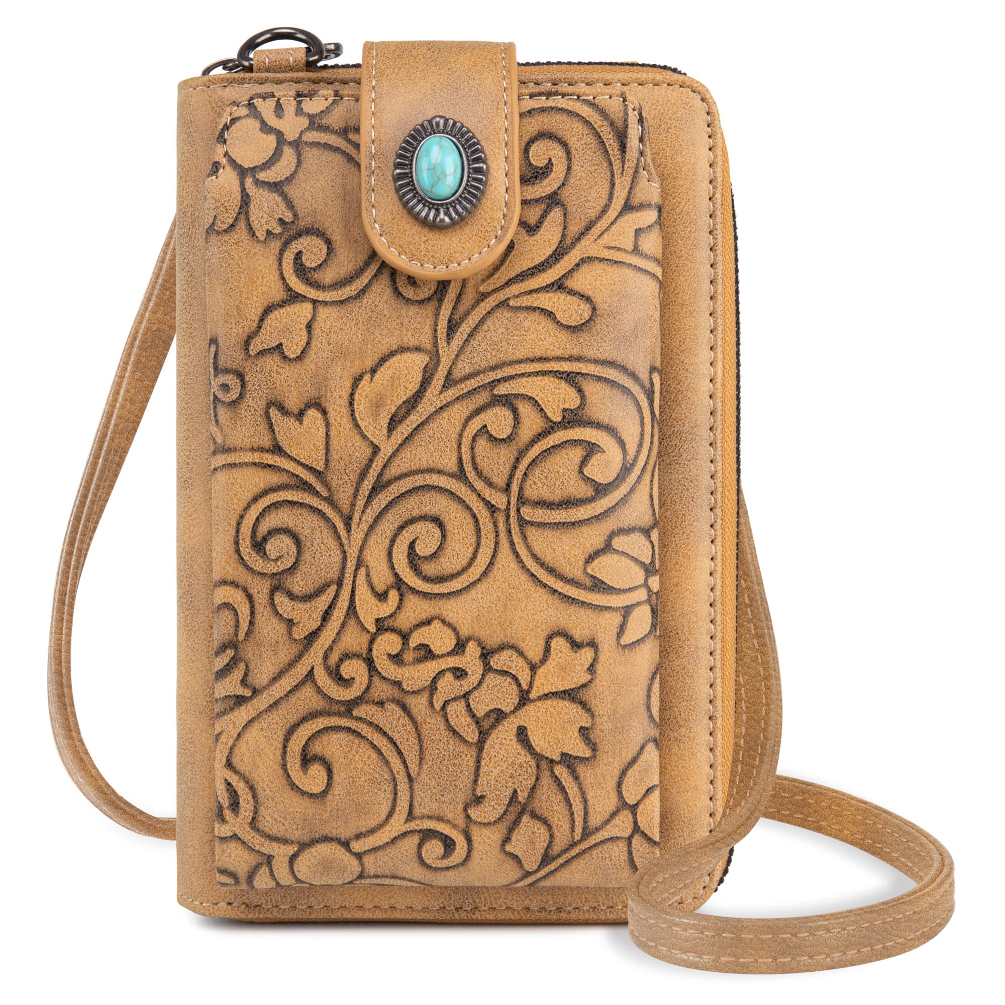 Montana West Western Style Small Crossbody Phone Purse for Women - Leather Wallet Bag with Coin Pocket - Perfect for Travel, Shopping & Daily Use