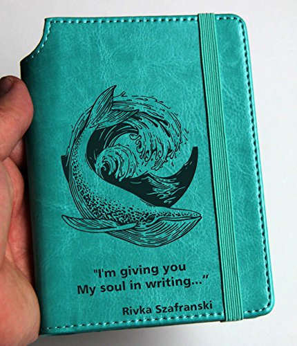 Personalized Leather Whale Journal - Custom Laser Engraved Quote & Text - Elastic Band Closure - Perfect for Travel, Diary & Gift Giving