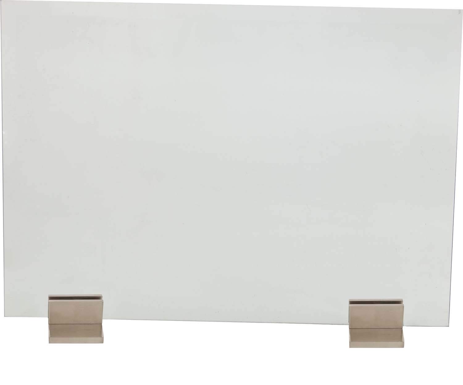 Dagan Pair of Glass Screen Bases - Satin Nickel (DG-AH-GS-SN) | Modern TV Stand Accessories for Living Room & Bedroom | Sturdy Support for Flat Screen TVs & Monitors