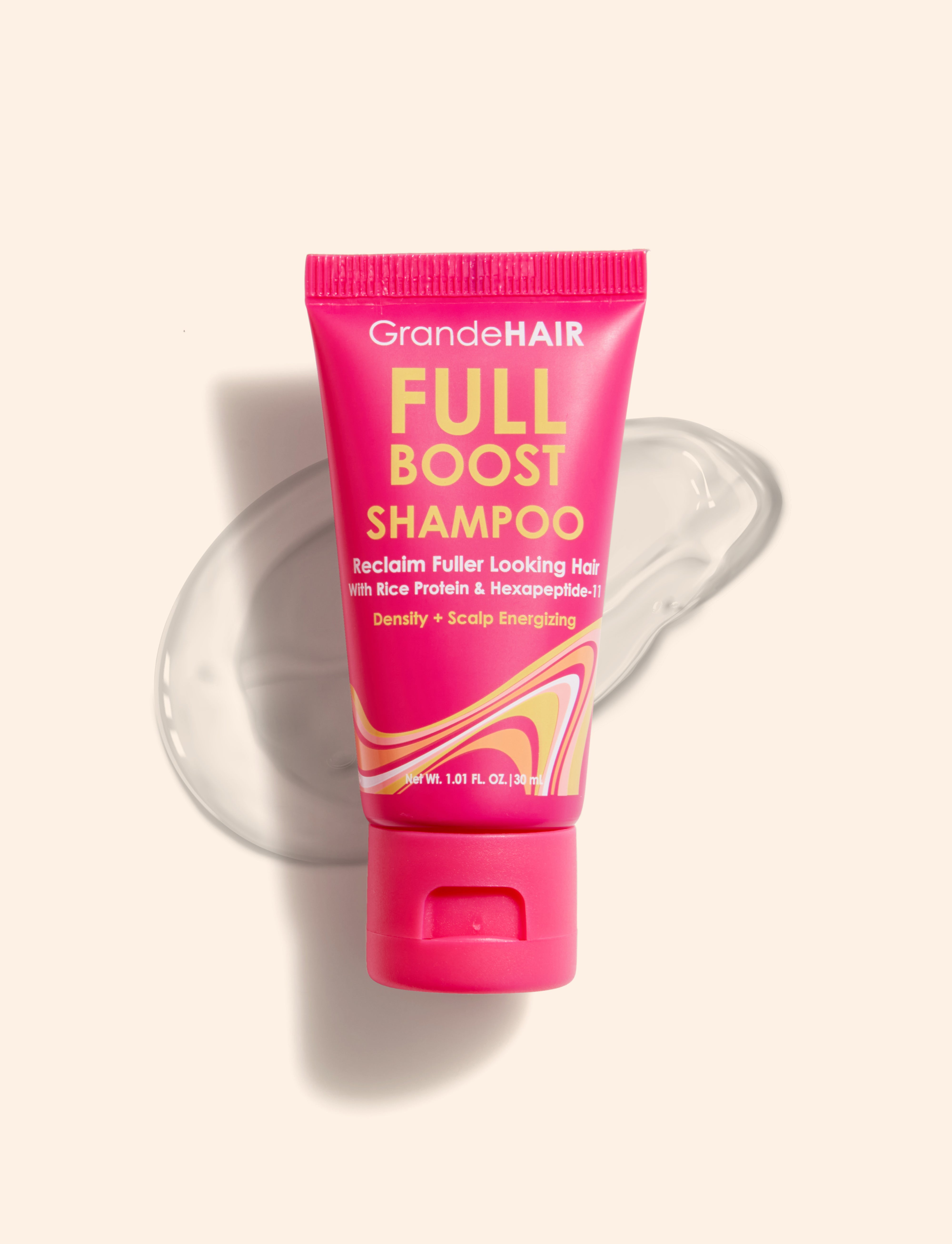 GrandeHAIR Full Boost Shampoo Mini Size - Volumizing & Strengthening Travel Shampoo for Thin Hair - Perfect for Gym, Travel & On-The-Go Hair Care