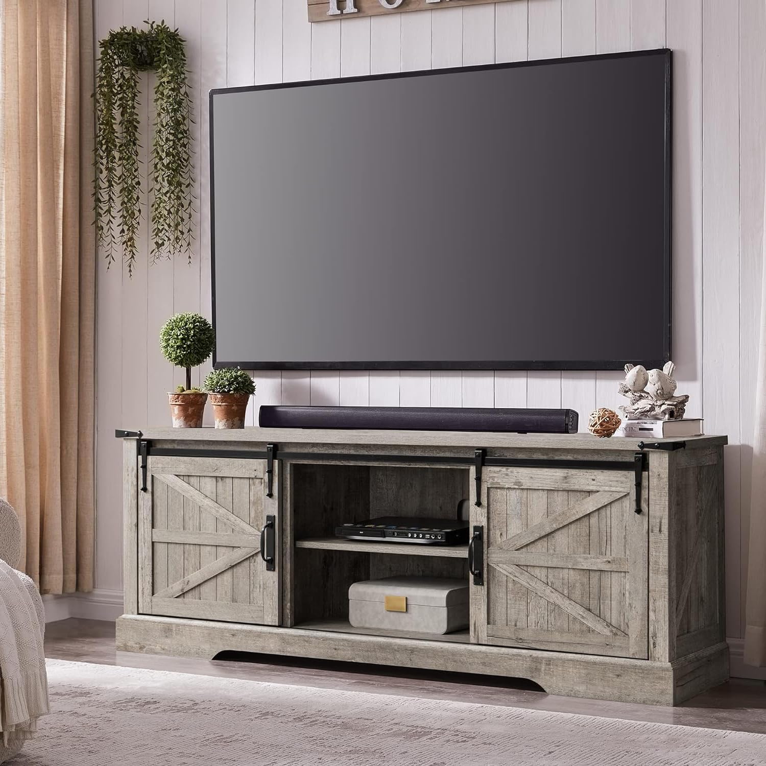 Rustic Farmhouse TV Stand for 70-75 Inch TVs - 66