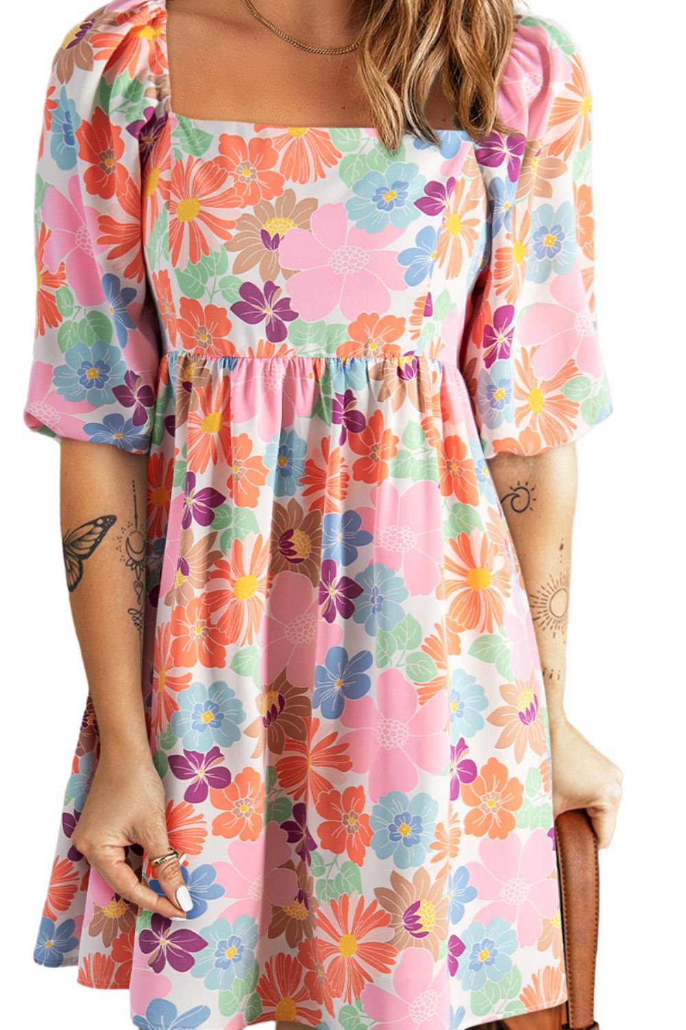 Stylish Printed Half Sleeve Mini Dress for Women | Floral Summer Casual Dress | Perfect for Beach Vacation, Date Night & Party Outfits