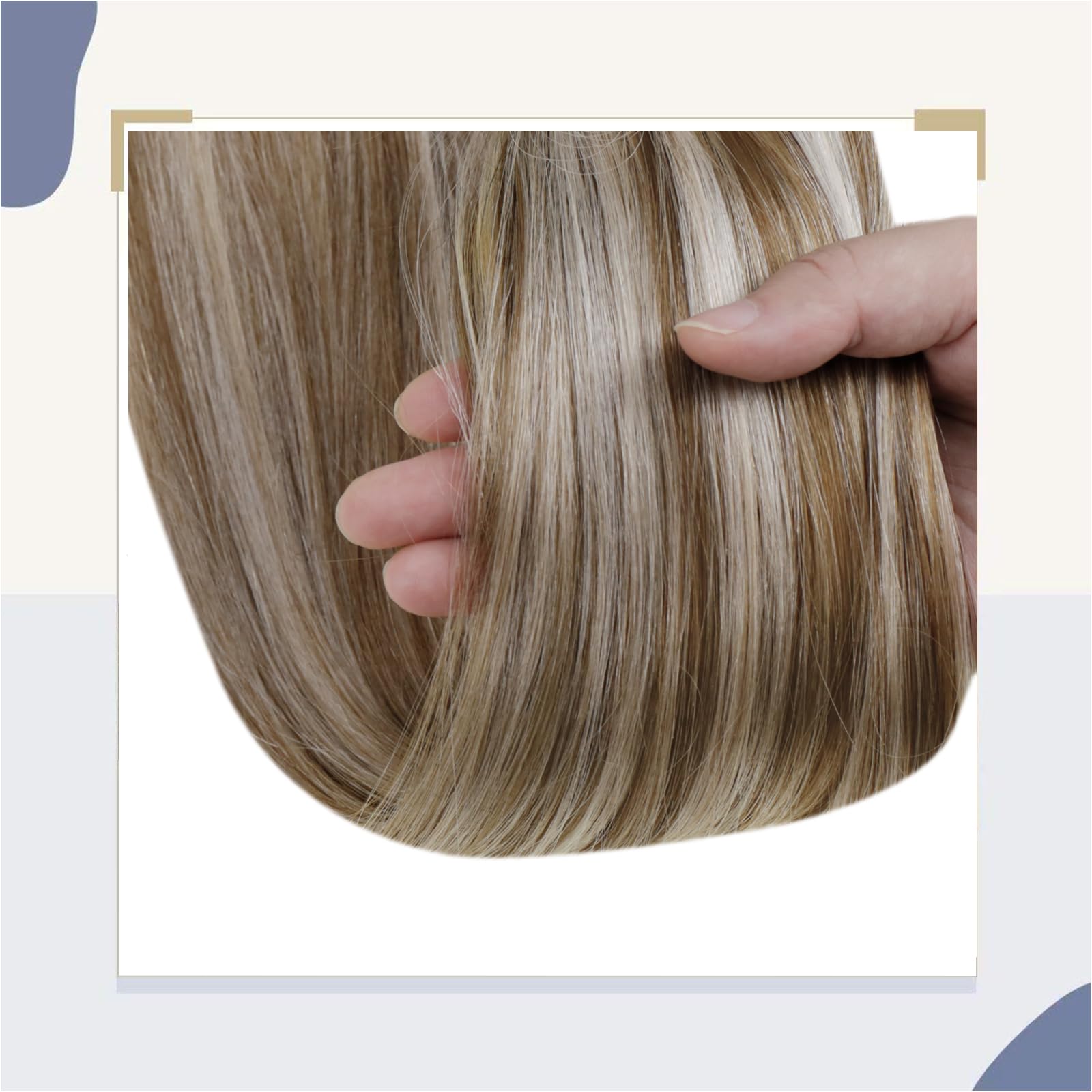 LaaVoo 20 Inch Clip-in Ponytail Hair Extensions - 80g Real Human Hair with Golden Brown & Light Blonde Highlights | Wrap Around Ponytail for Daily Wear, Parties & Special Occasions