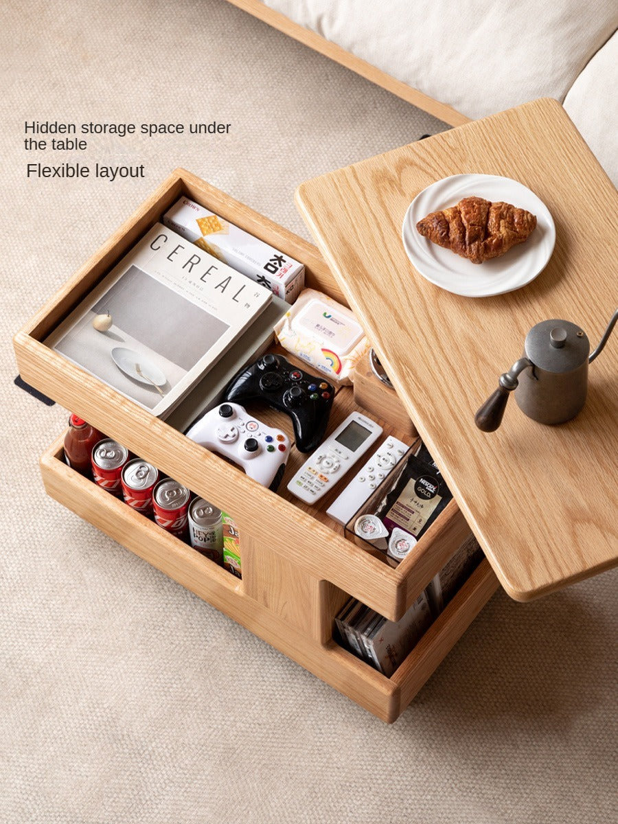 Premium Solid Wood Rotating Mobile Side Table - Oak, Cherry, Black Walnut | Modern End Table for Living Room, Bedroom, Office & Small Spaces