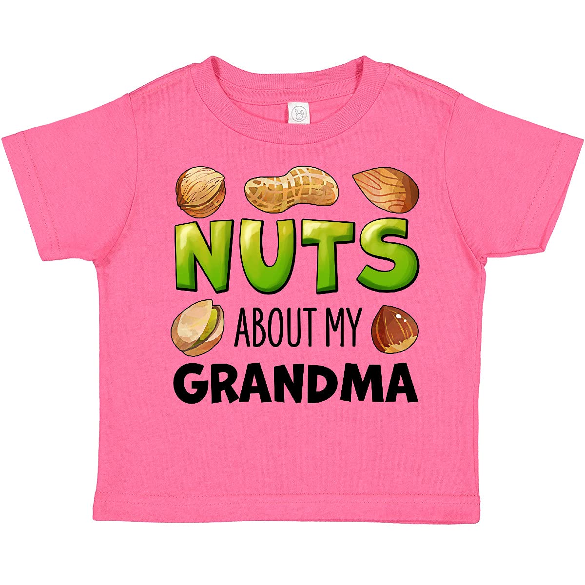 Inktastic 'Nuts About My Grandma' Peanut Almond Pistachio Toddler T-Shirt - Cute Graphic Tee for Grandparents Day & Family Reunions