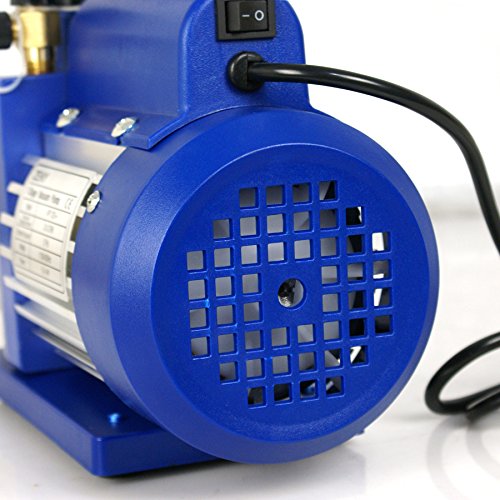 3.5CFM 1/4HP Single Stage Rotary HVAC Vacuum Pump Kit with R134a AC Manifold Gauge Set - Professional Refrigeration Tool for AC Repair, Auto Maintenance & HVAC System Service