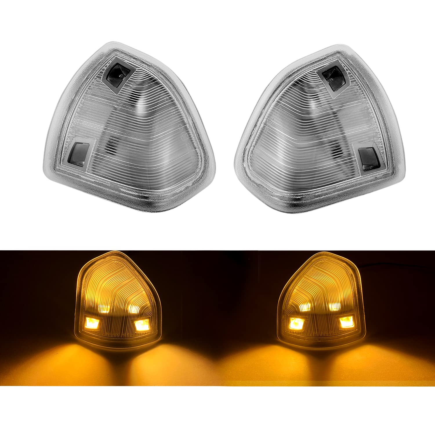 Dodge Ram 1500 2500 3500 LED Turn Signal Mirror Light Replacement (2010-2018) - Left & Right Side Clear Lens for Passenger & Driver - Perfect for Night Driving & Enhanced Safety