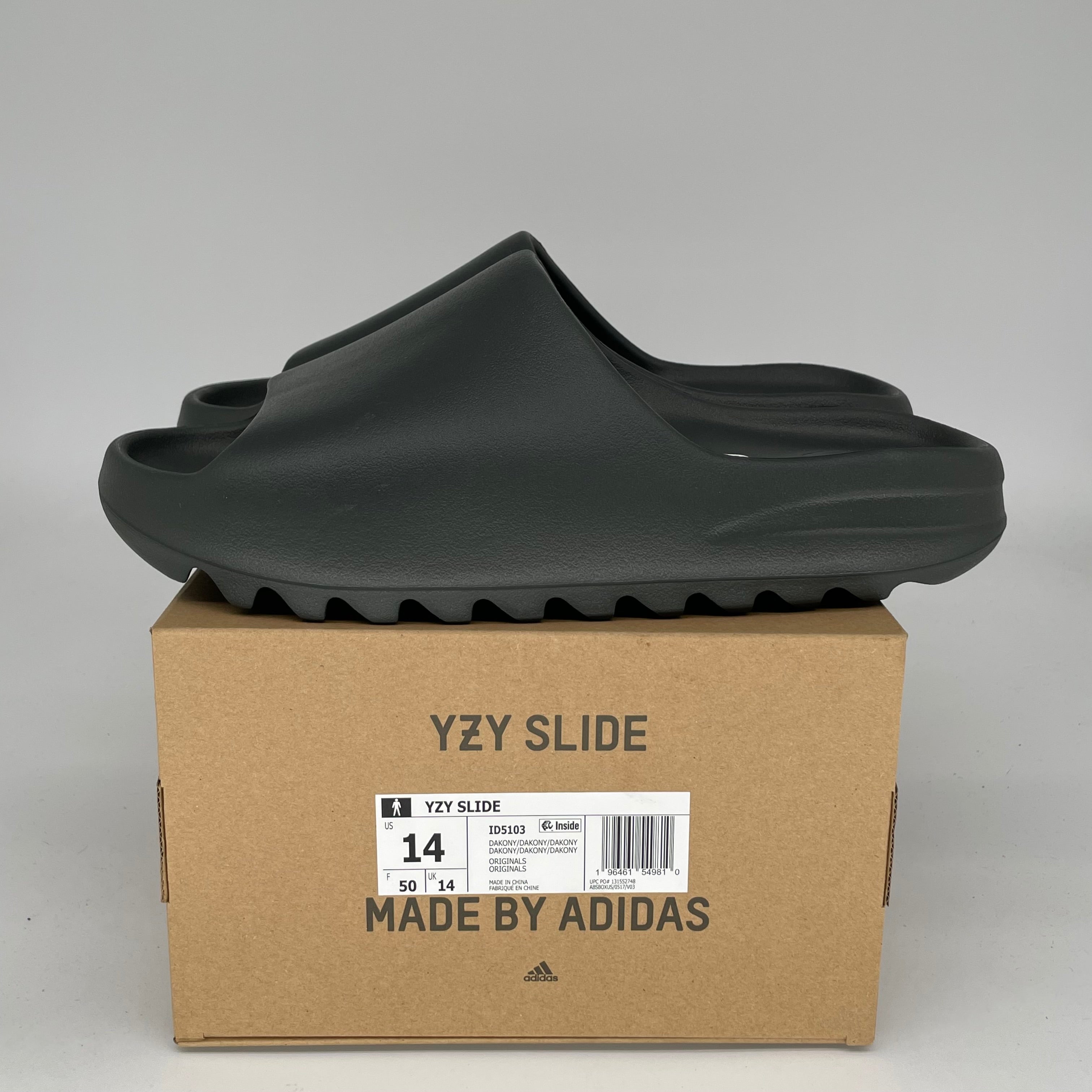 Adidas Yeezy Slide Dark Onyx - Men's Size 14 (ID5103) | Comfortable Slides for Beach, Pool & Casual Wear