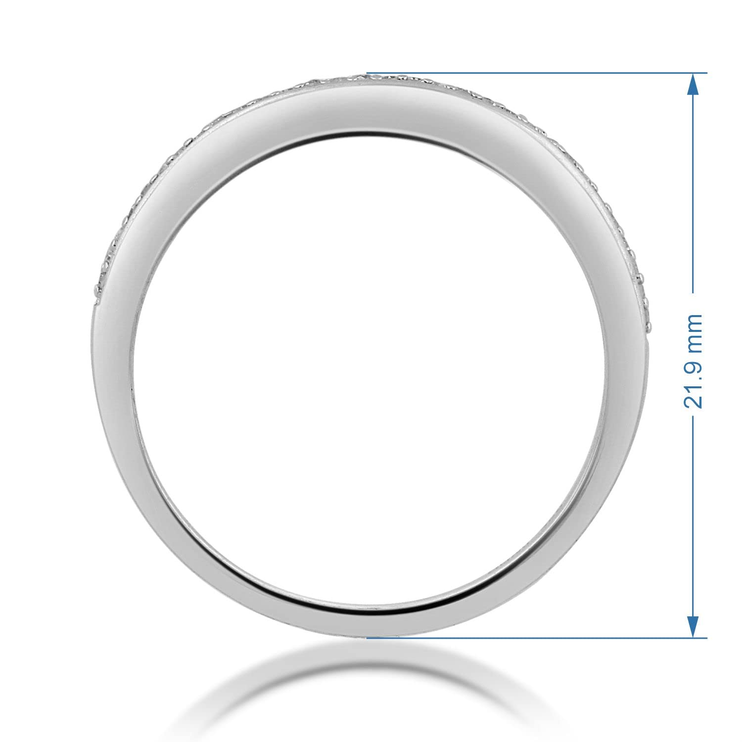 Amazon Collection Sterling Silver & Diamond Wedding Anniversary Ring for Women - Elegant Gift for Wife, Anniversary, Engagement, or Special Occasion