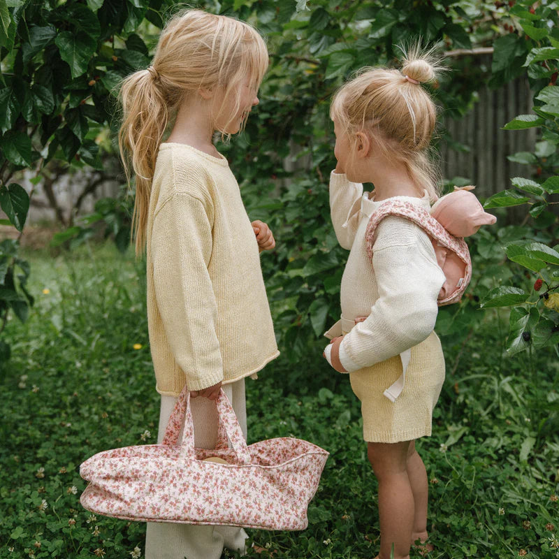 Dinkum Dolls Baby Carry Cot Meadow - Portable Infant Bassinet for Newborns & Toddlers - Perfect for Travel, Napping & Outdoor Adventures