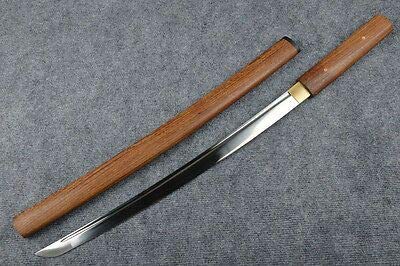 Hand Forged Japanese Tanto Shirasaya Ninja Sword - Full Tang Real Steel Blade with Wooden Sheath - Letter Opener, Samurai Sword for Collection, Cosplay & Home Decor