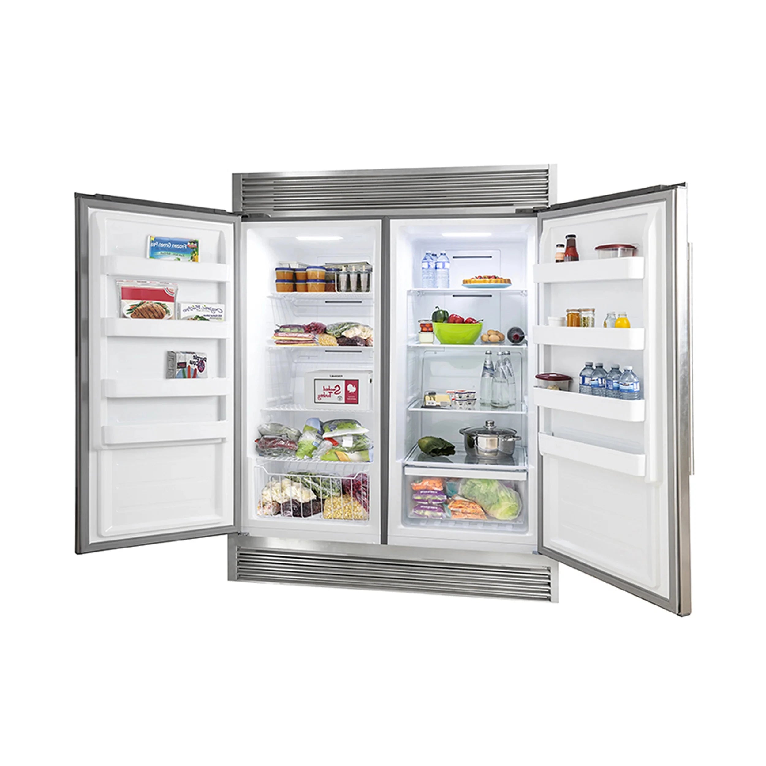 48 Inch Professional Gas Range with Wall Mount Range Hood & FBDL 019 05US Refrigerator - Complete Forno Appliance Package for Modern Kitchen | Perfect for Home Chefs & Entertaining