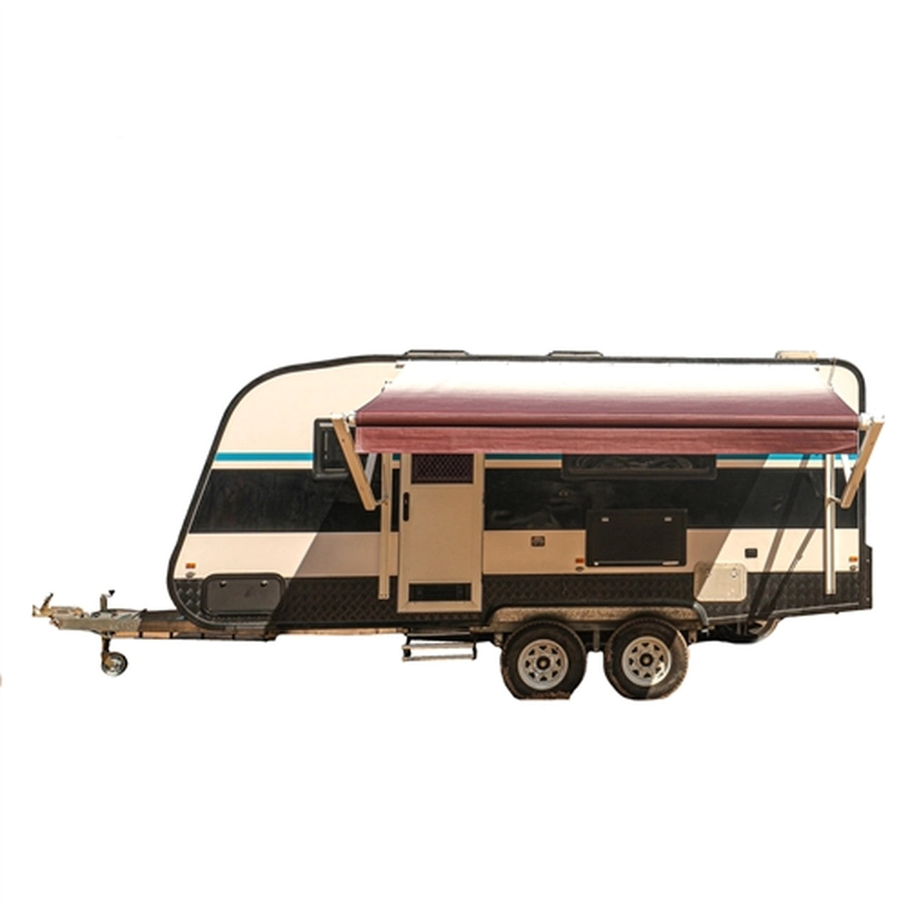 Aleko 10x8 Feet Motorized Retractable RV Awning - Burgundy Fade - Perfect for Outdoor Camping, RV Trips & Patio Shade