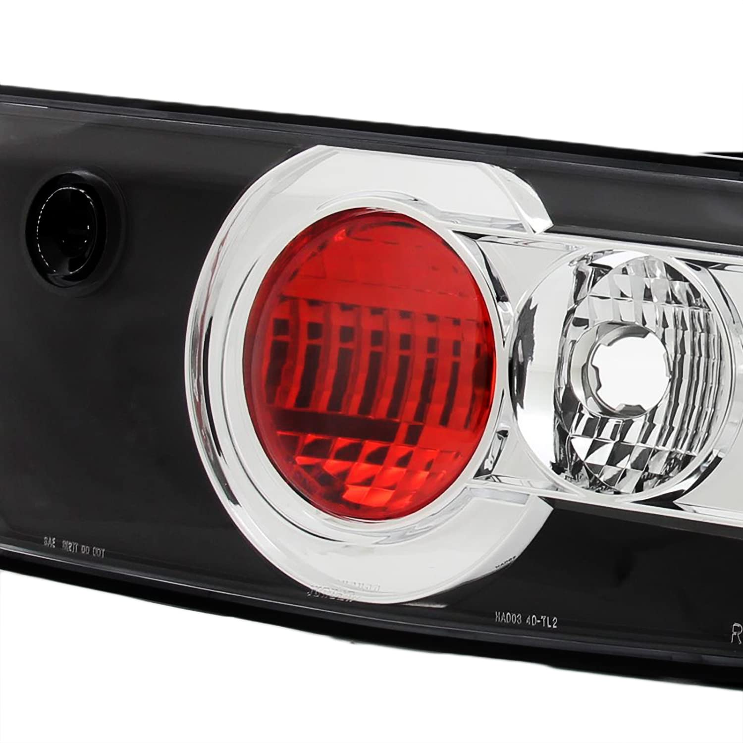 Spec-D Tuning Black Headlights & Tail Lights Brake Lamps 4Pc Set for 2003-2005 Honda Accord 4 Door Sedan - Left & Right Pair - Upgrade Your Car's Style & Visibility for Night Driving