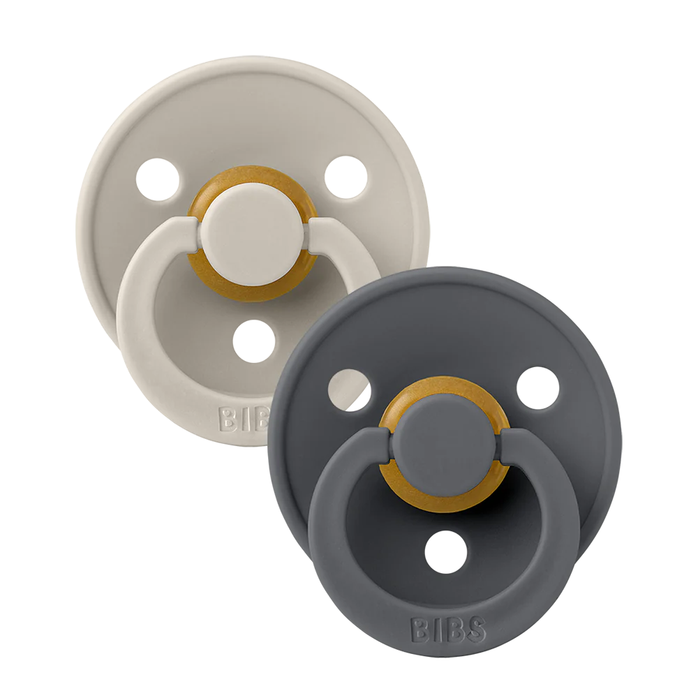 BIBS Colour Pacifier 2 Pack - BPA-Free Baby Soother for Newborns & Infants - Perfect for Daycare, Travel & Sleep Comfort