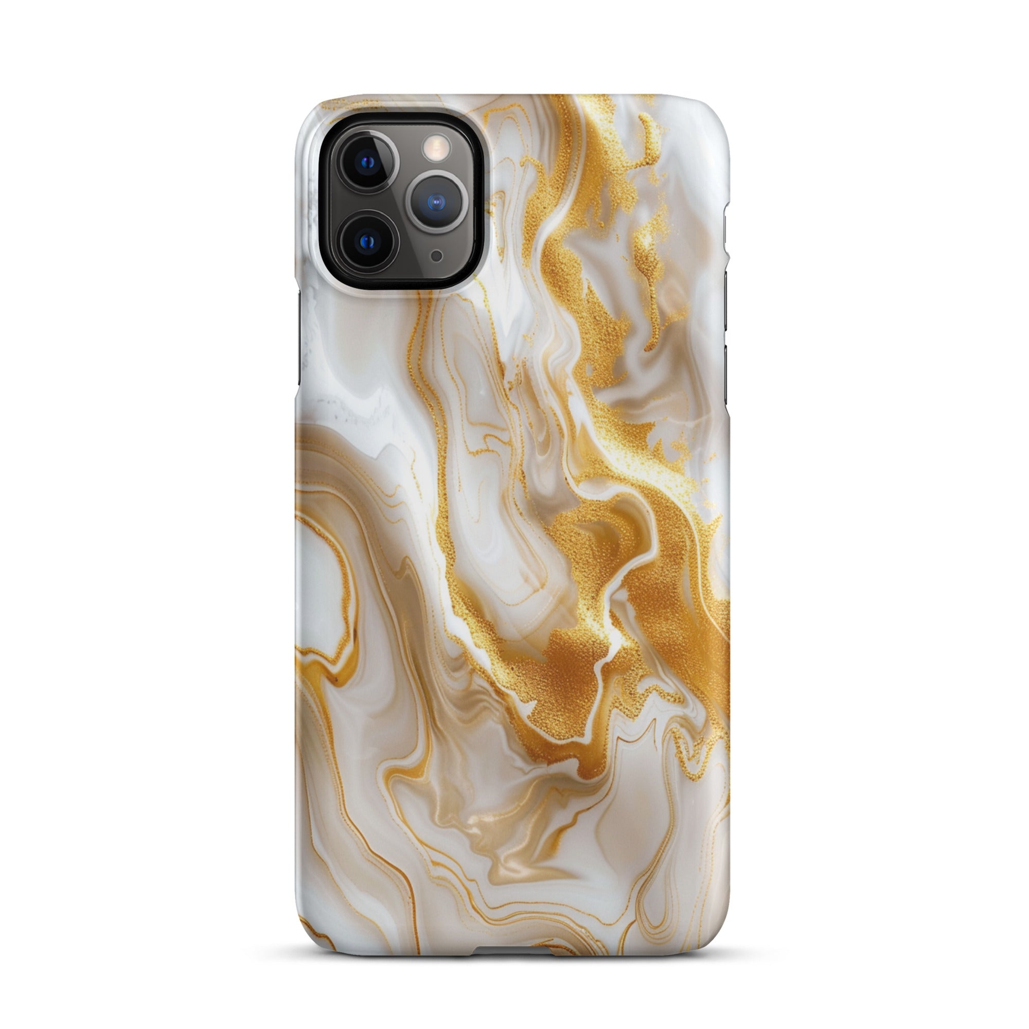 Elegant Gold Marble Snap Case for iPhone 14/13/12/11 Pro Max - Stylish Protective Cover with Secure Fit - Perfect for Daily Use, Work & Travel