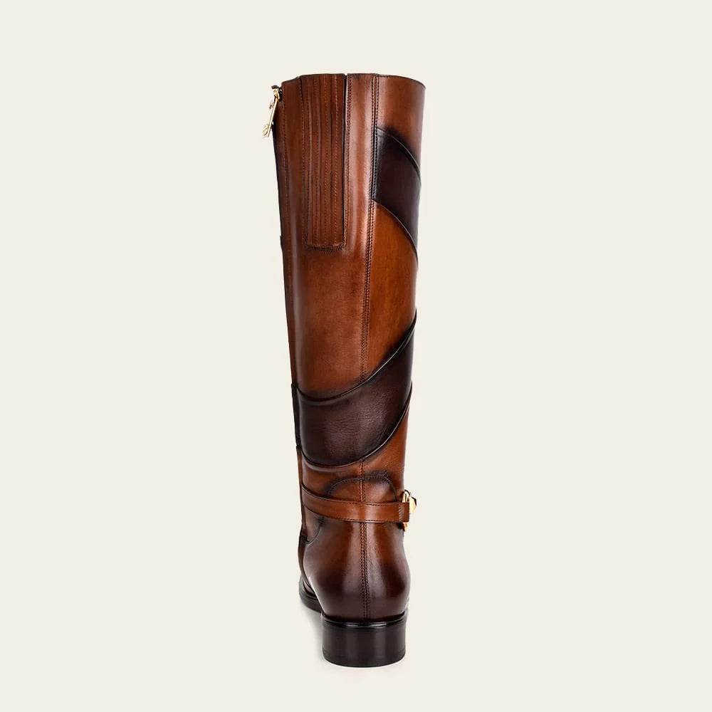 Franco Cuadra Women's Honey Casual Leather Riding Boots - Stylish & Comfortable for Everyday Wear, Horseback Riding & Fall Fashion