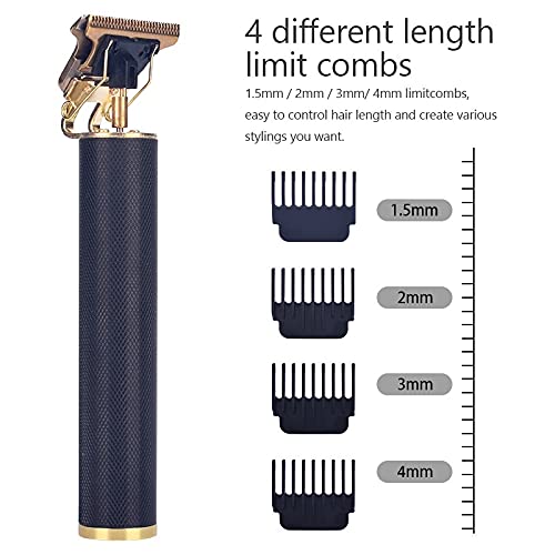 Professional USB Rechargeable T9 Bald Hair Clipper for Men - Cordless Electric Hair Trimmer & Shaver with 0mm Precision - Barber-Grade Hair Cutting Machine (T9-Black) - Perfect for Home Grooming, Salon Use & Travel