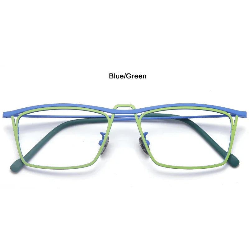 Aror Unisex Full Rim Square Double Bridge Titanium Eyeglasses 445418 - Lightweight Durable Frame for Work, Reading & Fashion | Blue Light Blocking Glasses for Men & Women
