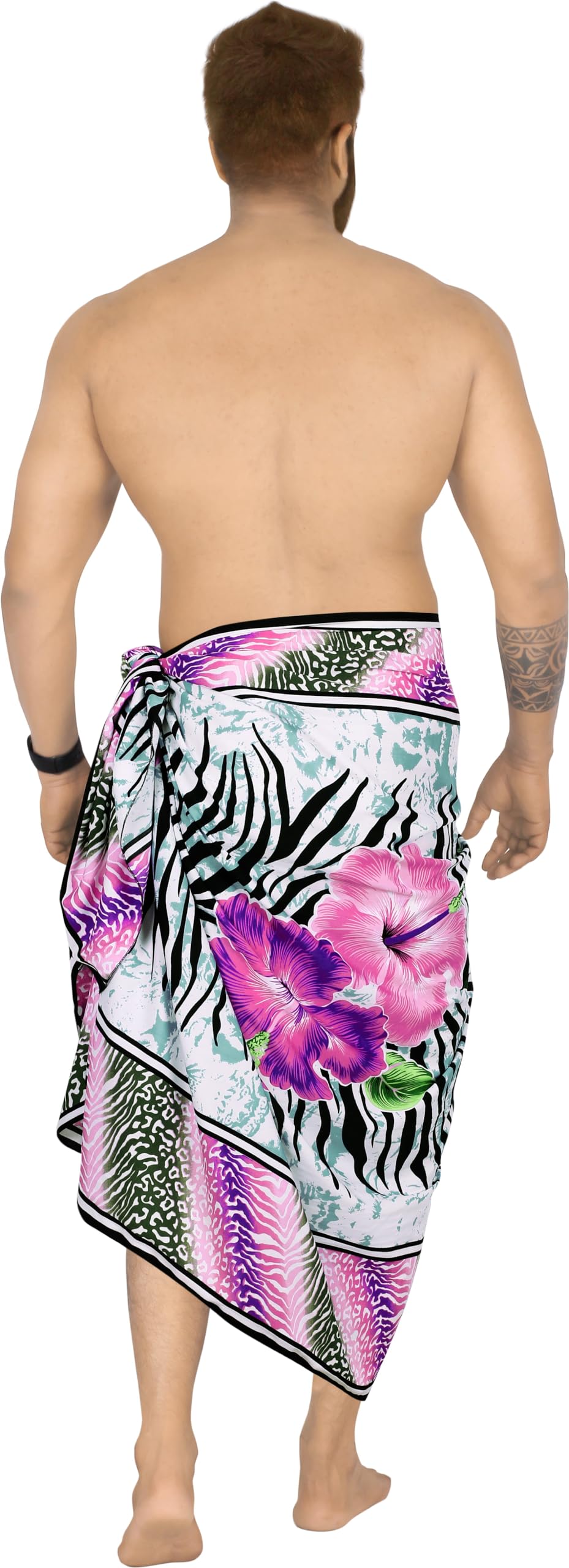 LA LEELA Men's Sarong Beach Cover Up - Lightweight Quick-Dry Swim Wrap for Pool, Beach & Vacation - Stylish Swimwear Accessory for Summer Outings & Tropical Getaways