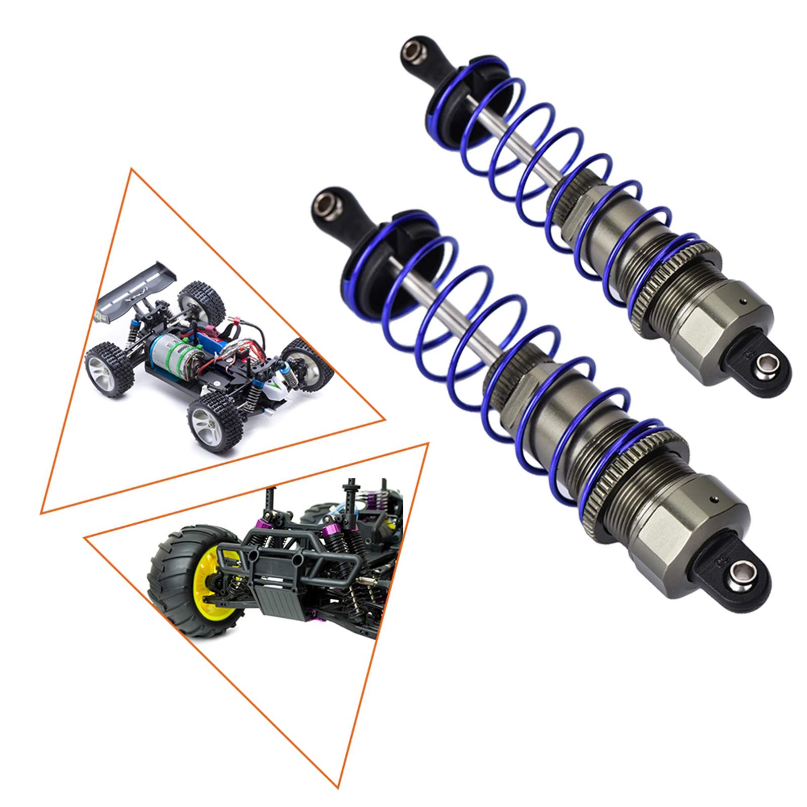 Dilwe 1 Pair Metal Shock Absorbers for 1/10 RC Car (105mm) - Heavy Duty Suspension Upgrade Parts for RC Trucks, Crawlers & Off-Road Vehicles - Perfect for Bashing, Racing & Trail Adventures