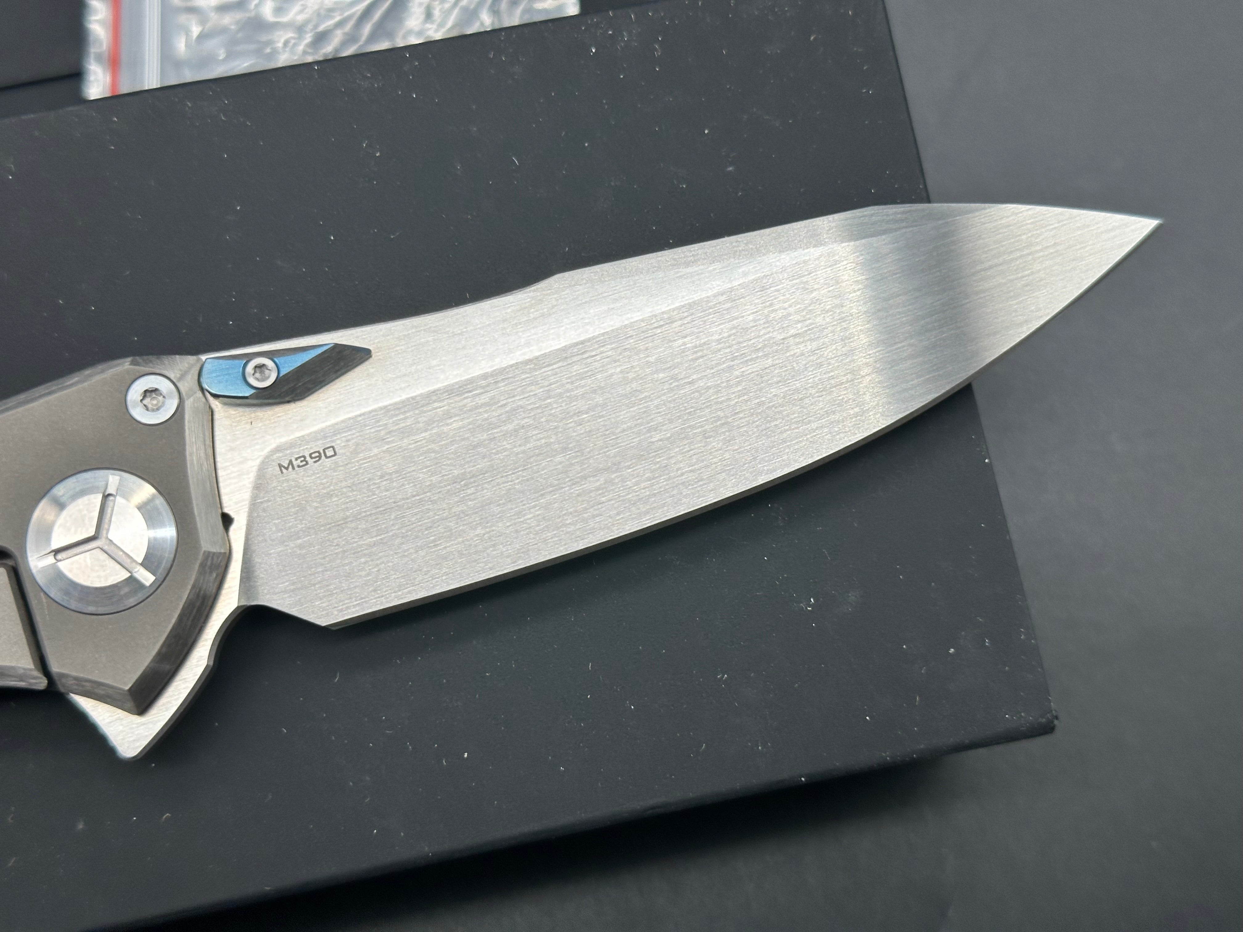 Kevin John Wing Integral Titanium Handle Folding Knife with M390 Blade - EDC, Outdoor, Camping & Survival Tool