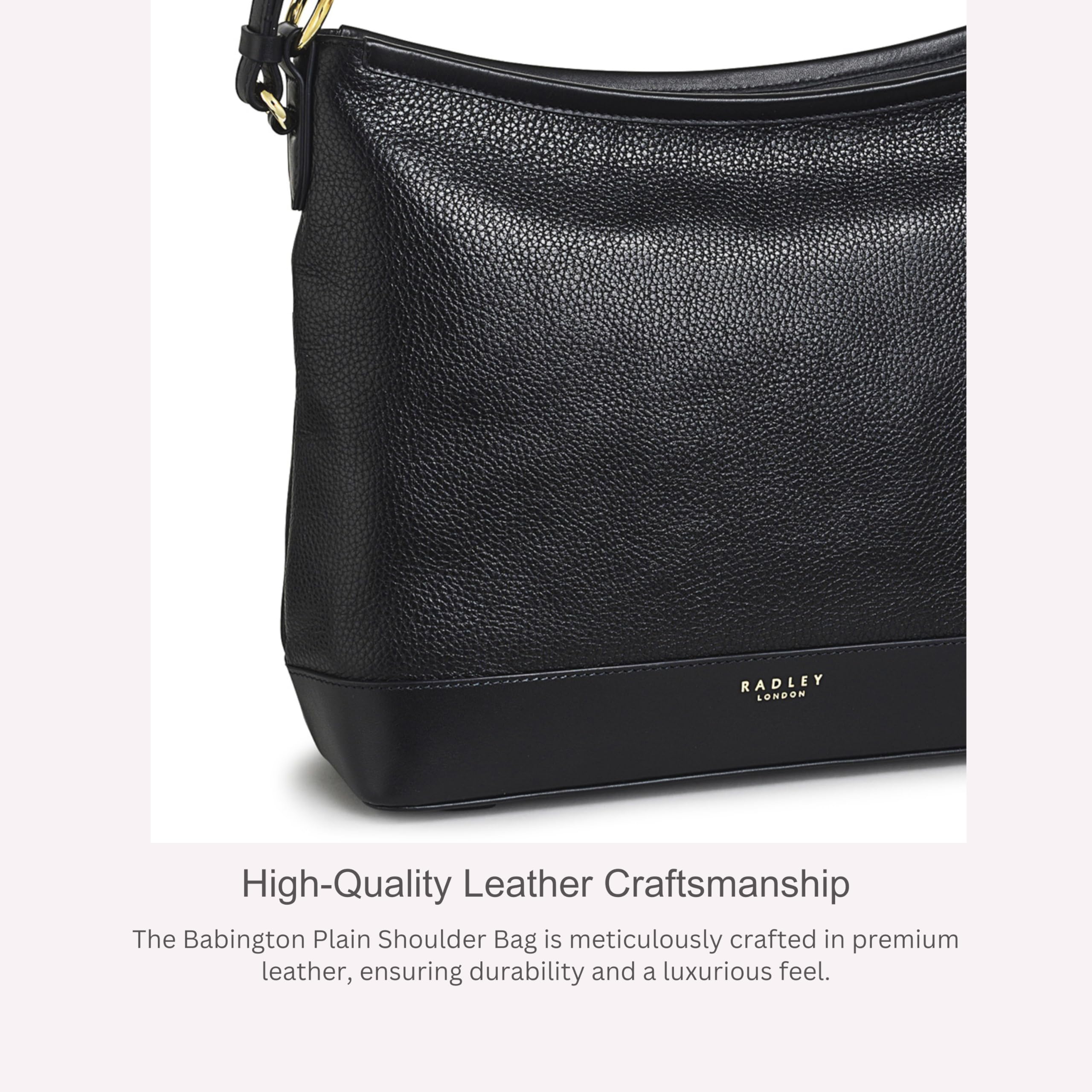 RADLEY London Babington Plain Women's Leather Shoulder Bag - Medium Size Purse for Women - Stylish Crossbody Handbag for Work, Travel & Everyday Use