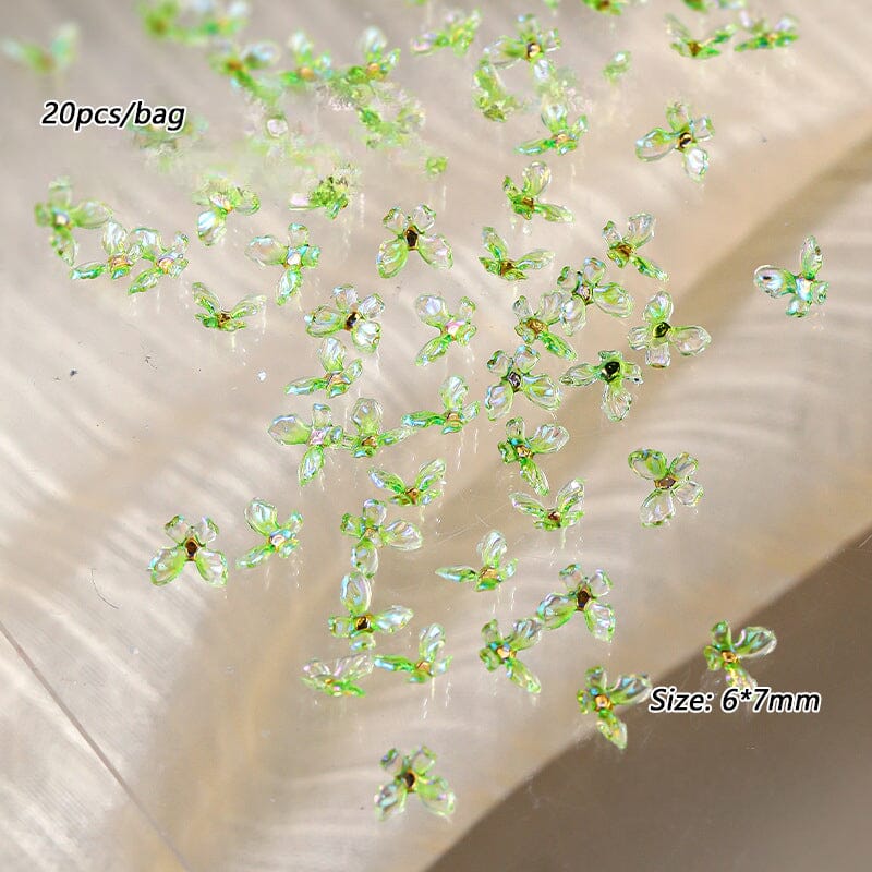 20pcs 3D Transparent Butterfly Nail Art Decorations - DIY Manicure & Nail Design for Parties, Weddings, and Special Occasions