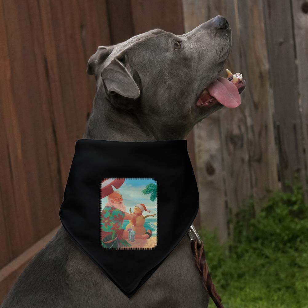 Christmas Santa Claus Beach Vacation Dog Bandana - Festive Pet Bandana for Holidays, Parties & Outdoor Adventures