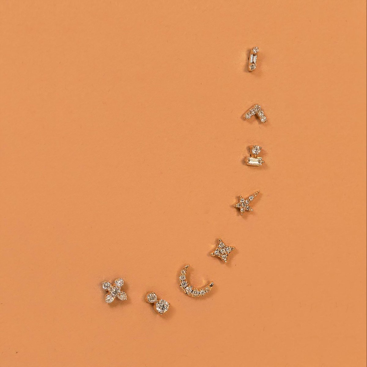 Tiny Diamond Chevron Stud Earrings for Women - 14K Gold Plated Elegant Dainty Earrings - Perfect for Everyday Wear, Parties & Gifts