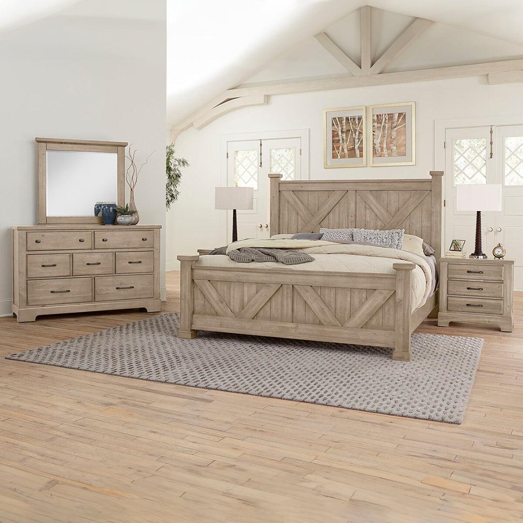 Stylish Rustic Bedroom Furniture Set - Wooden Bed Frame, Nightstand & Dresser for Cozy Farmhouse Decor | Perfect for Master Bedroom, Guest Room & Cabin Retreat