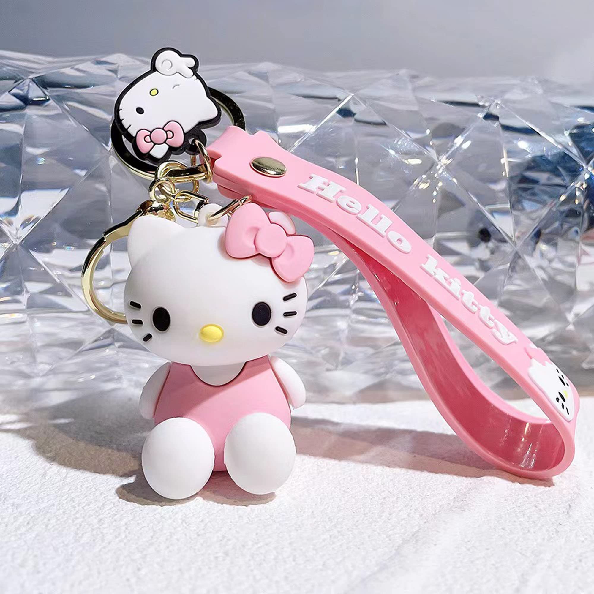 Cute Kitty Keychain - Kawaii Cartoon Cat Keychain for Girls & Women, Bag Purse Backpack Accessories, Car Charm Gift for Cat Lovers (Perfect for Everyday Use, Gifts & Key Organization)