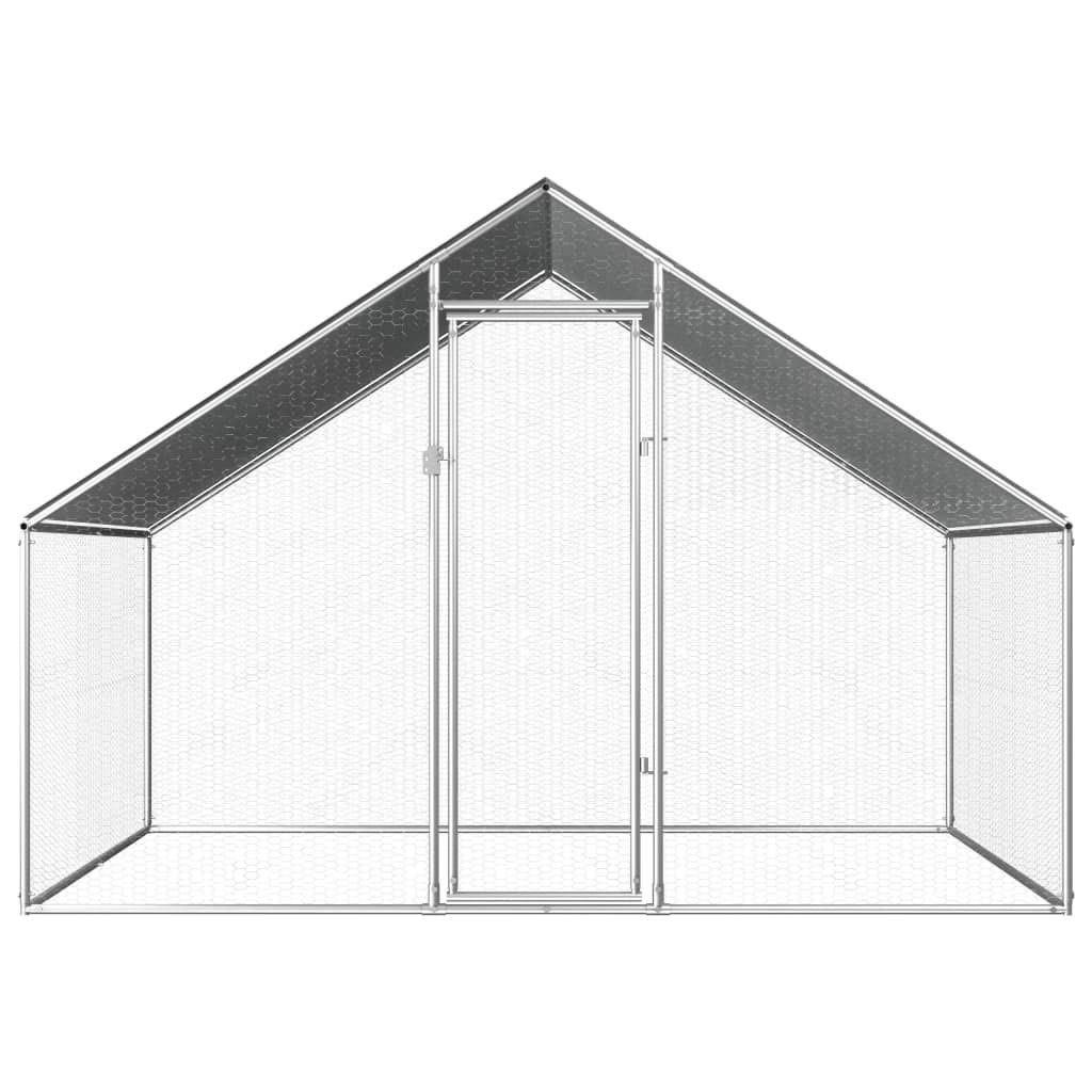 FAMIROSA 9' x 6.6' x 6.3' Walk-in Chicken Coop with Galvanized Steel Wire Mesh, PE Roof Cover & Lockable Door - Outdoor Poultry House for Hens, Ducks, Geese & Rabbits - Perfect for Backyard Gardens, Farm Use & Pet Enclosures