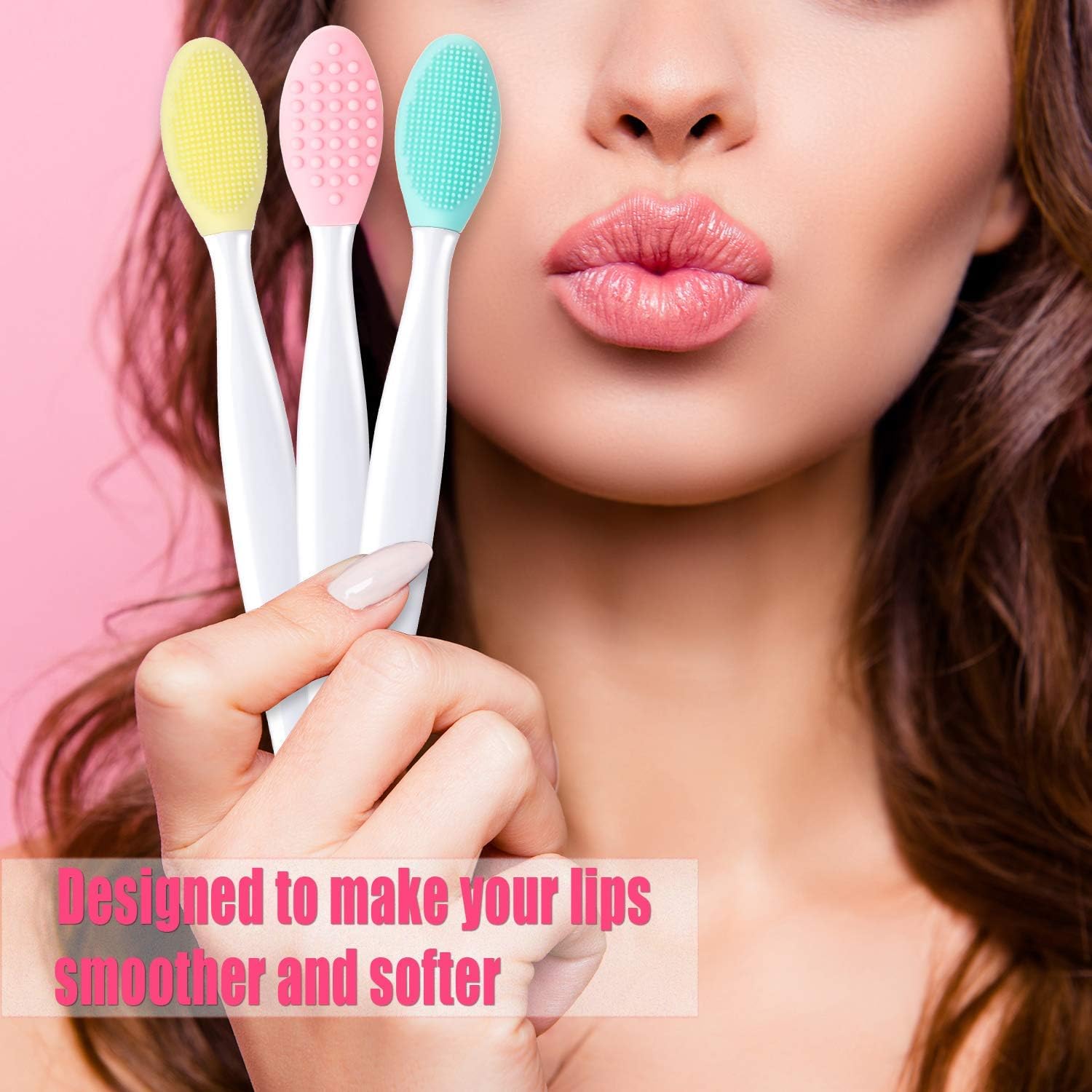 KitchenFest® Silicone Lip & Nose Blackhead Remover Brush - Double Sided Exfoliating & Deep Facial Cleaning Tool for Women & Girls (Medium, 2-Pack) | Perfect for Daily Skincare Routine & Spa Treatments