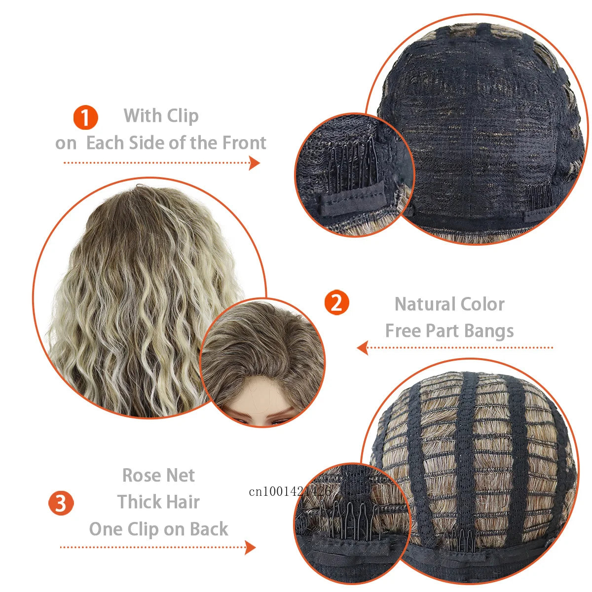 Ash Blonde Synthetic Long Curly Wig for Women - Fluffy Ombre Wavy Hairpiece for Costume, Carnival & Party | Everyday Wear & Cosplay