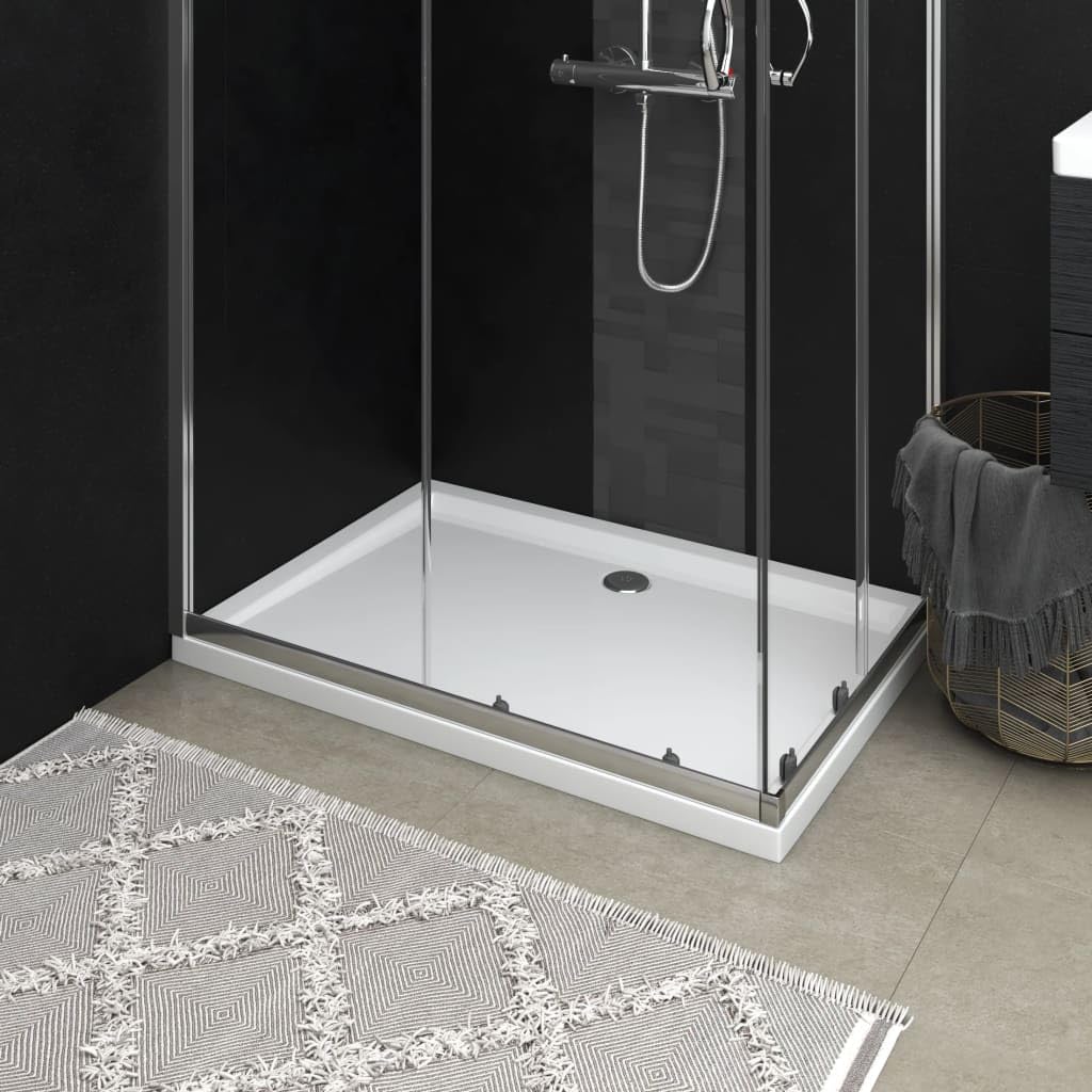 High-Gloss White ABS Rectangular Shower Base Tray - 27.6