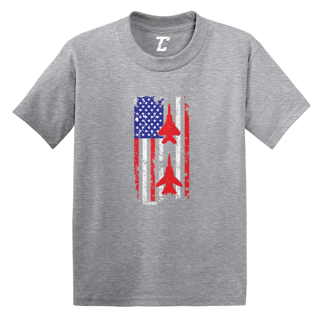 USA Flag Jet Stripe Cotton Baby T-Shirt - Patriotic Air Show Outfit for Infants & Toddlers | Perfect for 4th of July, Memorial Day & Military Events