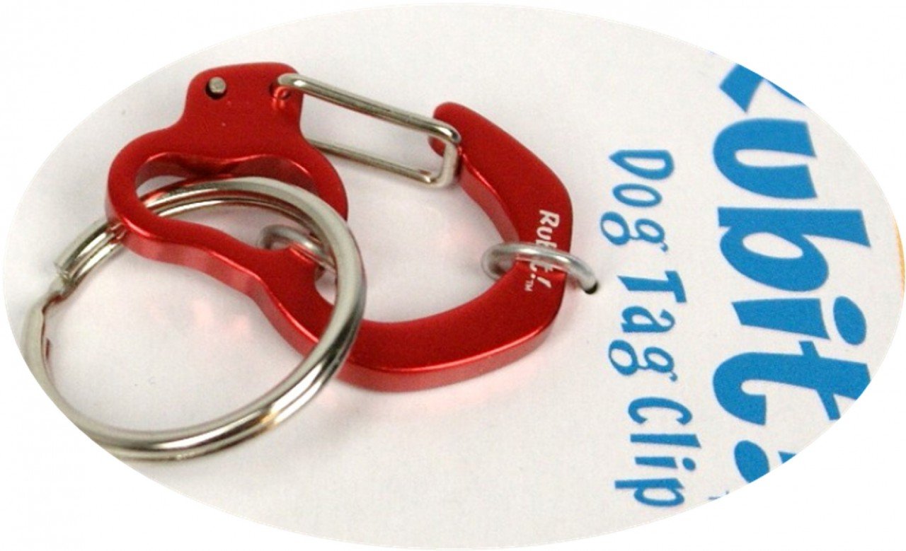 Small Curve Aluminum Dog Tag Clip - Red | Durable Pet ID Tag Holder for Collars | Perfect for Dogs, Cats & Outdoor Adventures