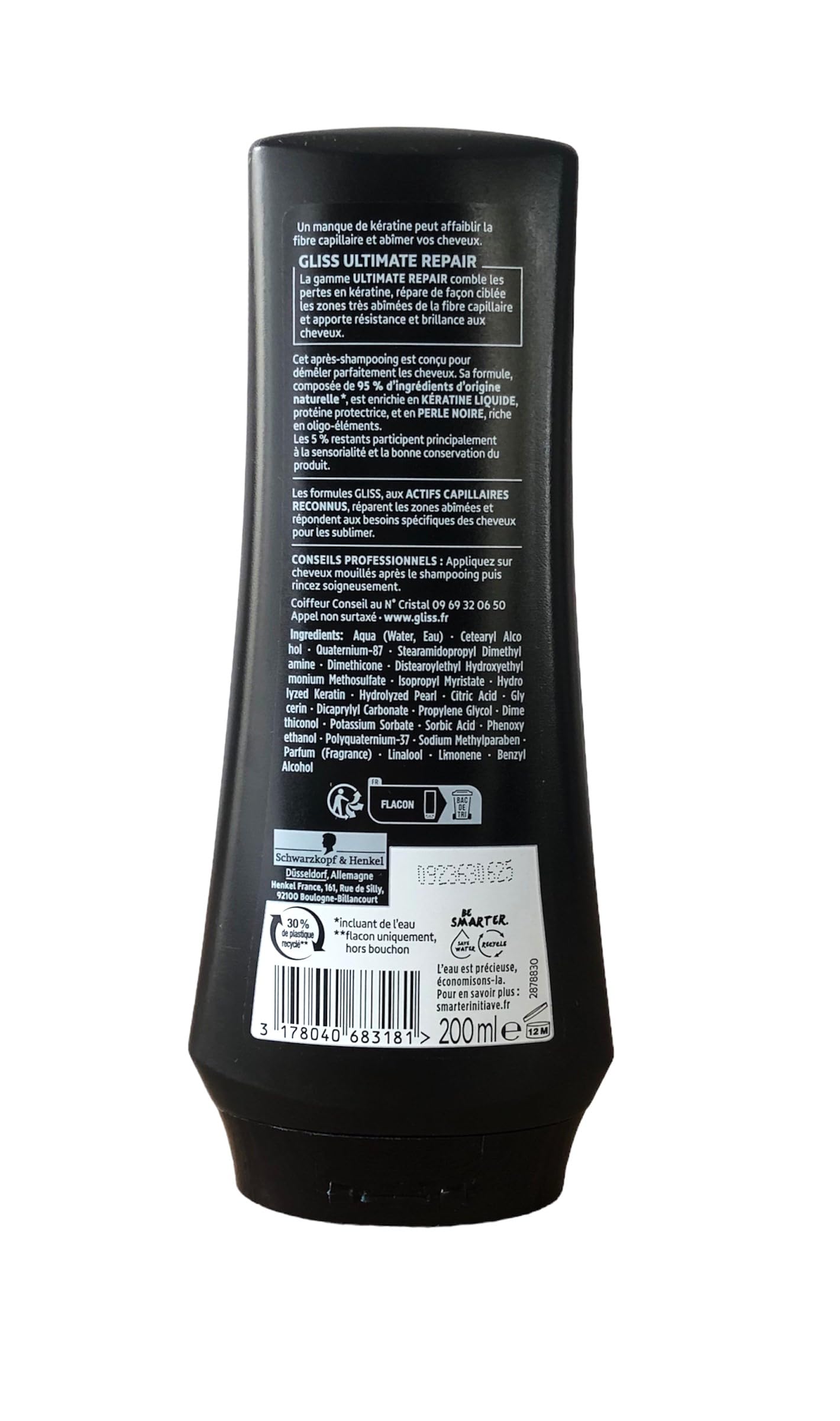 Gliss Kur Ultimate Repair Hair Conditioner - 6.76 fl oz for Damaged & Dry Hair - Deep Hydration & Repair Treatment - Perfect for Salon-Quality Results at Home