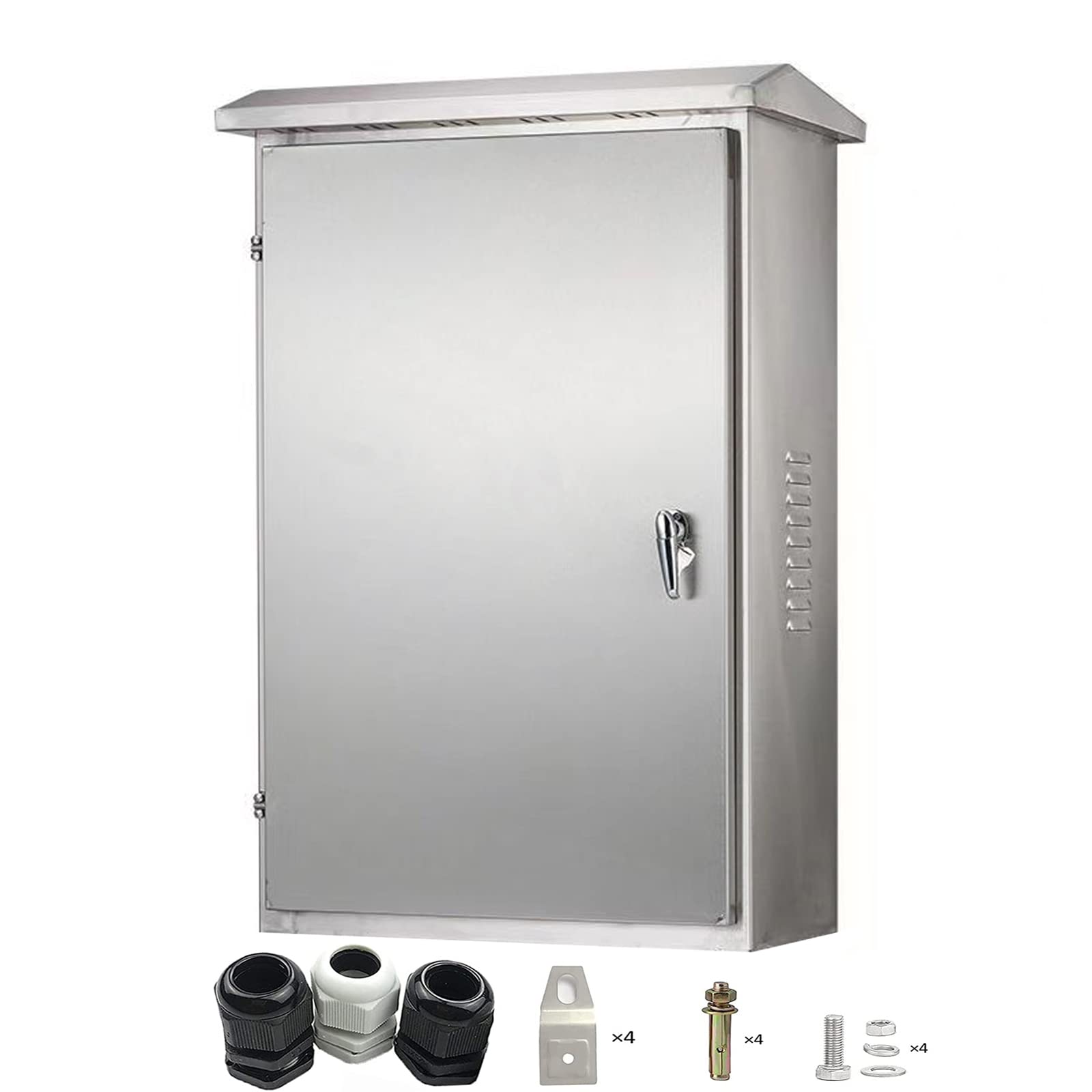 Heavy Duty Outdoor Stainless Steel Electrical Enclosure Box - IP65 Waterproof NEMA Rated Junction Box (31.5