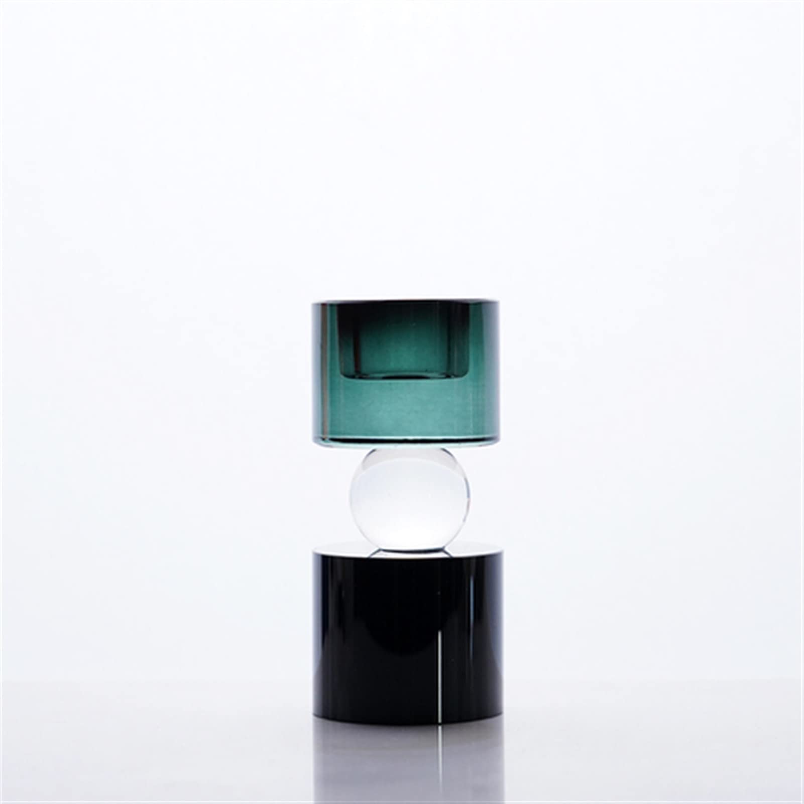 YSYSPJM Colored Crystal Glass Geometric Taper Candle Holders - Modern Light Luxury Candlestick for Romantic Dining Table Decor, Wedding Centerpiece & Home Decoration