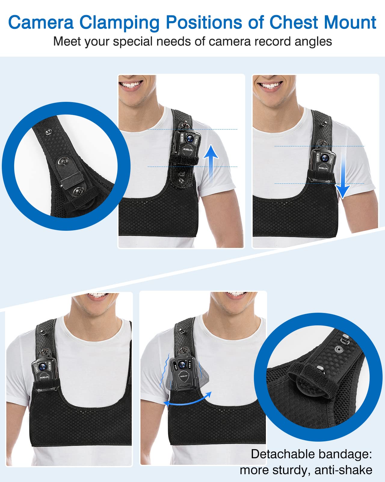 BOBLOV KJ21 1296P HD Body Camera with 128GB Expandable Memory, 8-10 Hours Recording - Police, Security, Law Enforcement Wearable Camera for Chest Vest Mount (Ideal for Patrols, Evidence Collection & Workplace Safety)