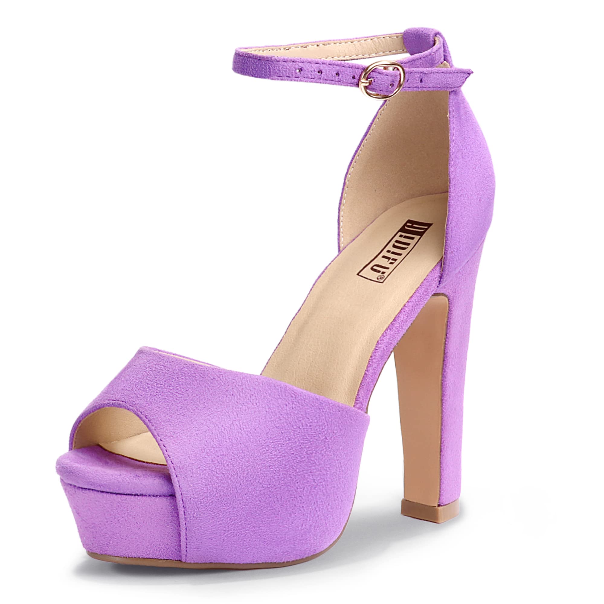 IDIFU Women's Chunky High Heel Platform Sandals - Peep Toe Ankle Strap Dress Shoes for Wedding, Party & Evening Events - Comfortable Bridal Shoes for Women