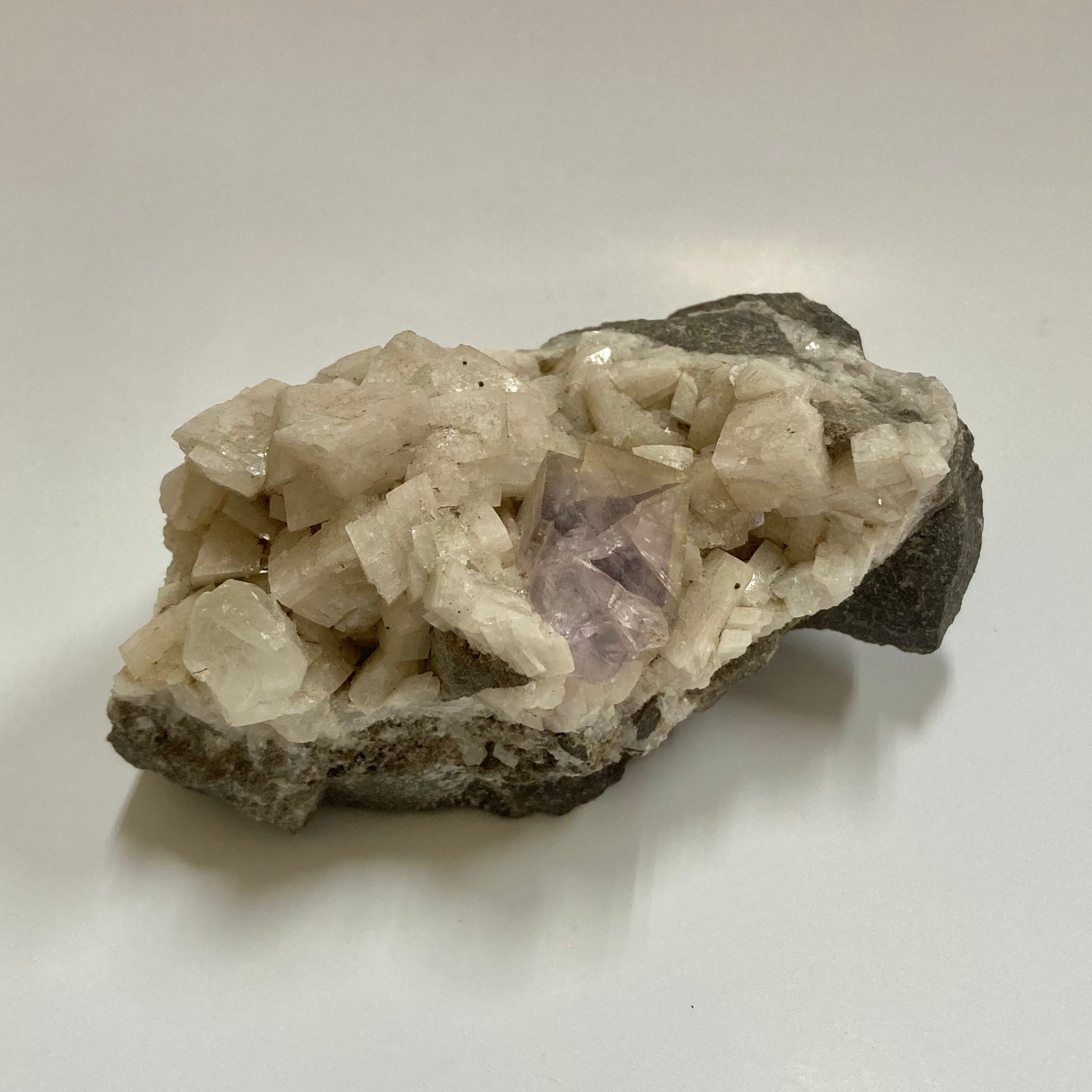 Natural Fluorite & Calcite on Dolomite Crystal Cluster - Healing Stone Collection for Meditation, Home Decor, and Spiritual Gifts
