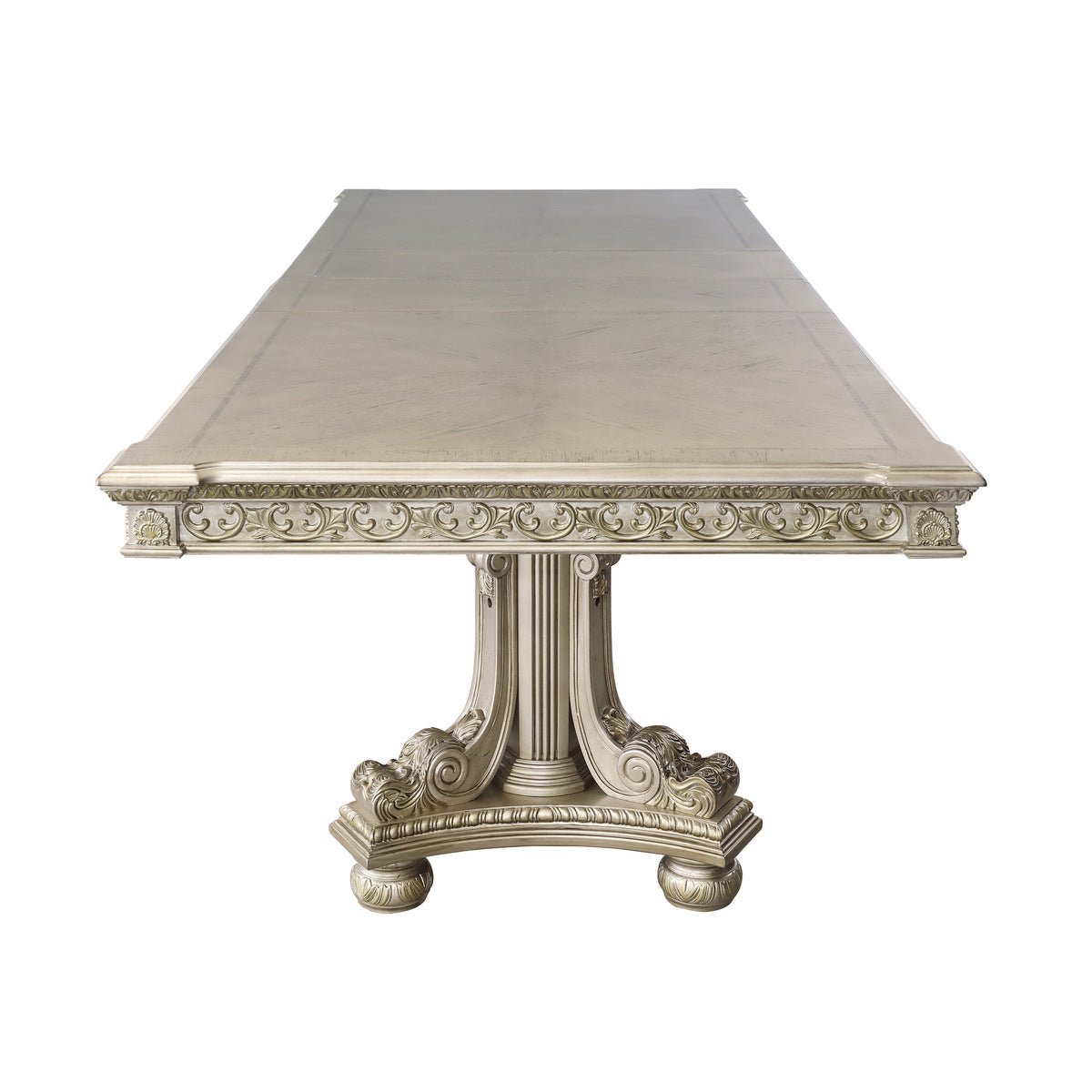 Luxury Catalonia Platinum Gold Dining Table Set - Elegant Modern Design for Formal Dining Room & Entertaining Guests