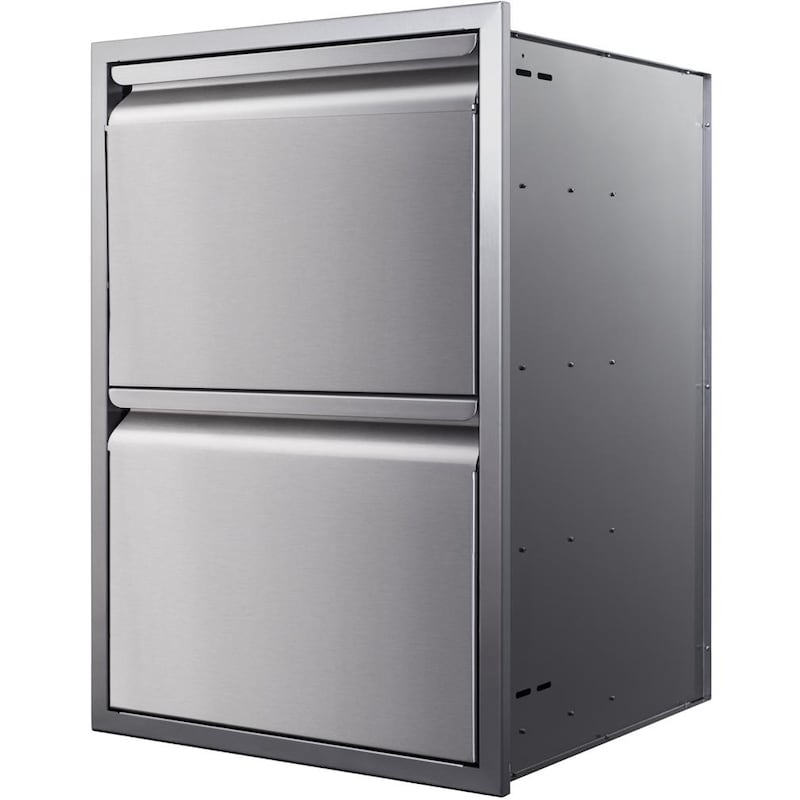 Memphis Grills 21-Inch Built-In Two Drawer Stack Gas Grill - VGC21DB2 | Outdoor Kitchen, Backyard BBQ, Patio Cooking