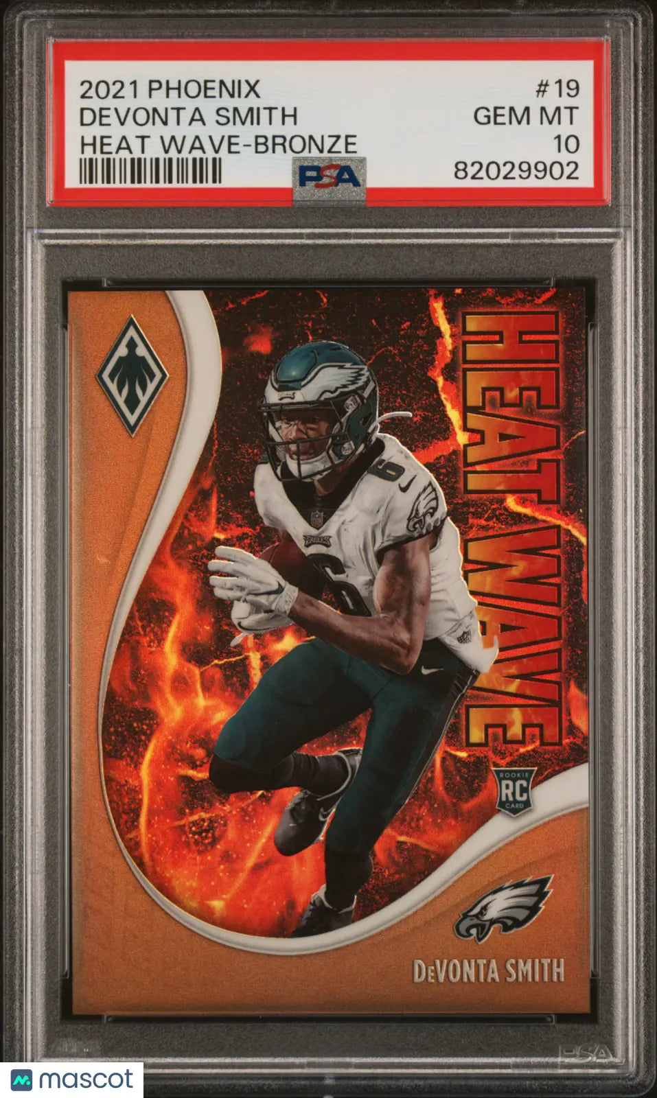 2021 Panini Phoenix Heat Wave Devonta Smith Rookie Card Bronze PSA 10 #/50 - Perfect for NFL Collectors & Fantasy Football Fans