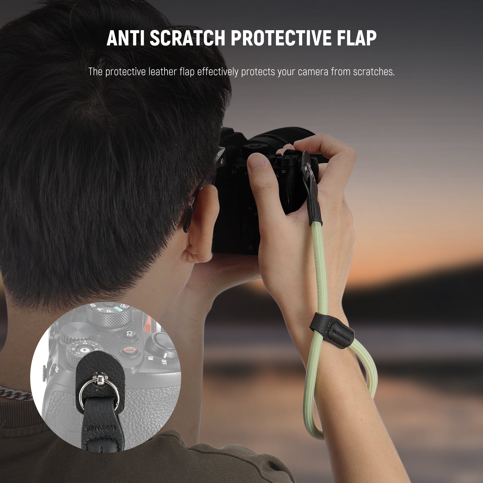 NEEWER CA092 Adjustable Camera Wrist Strap for DSLR & Mirrorless Cameras - Secure & Comfortable Hand Strap for Photography, Vlogging & Travel