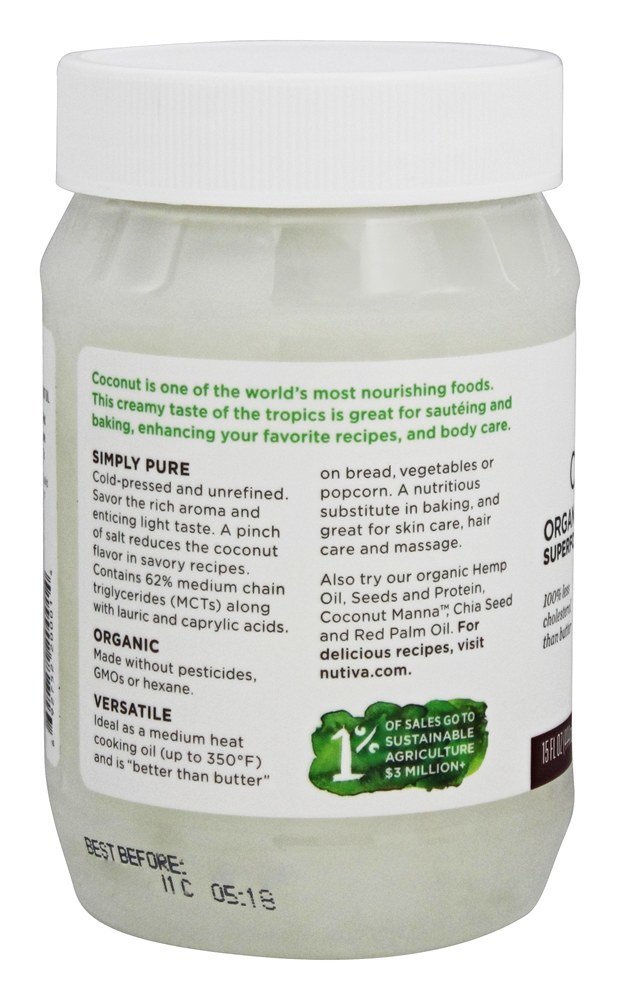 Organic Virgin Coconut Oil - Cold Pressed, Unrefined, 100% Pure for Cooking, Skin & Hair Care - Perfect for Baking, Smoothies, DIY Beauty & Healthy Recipes